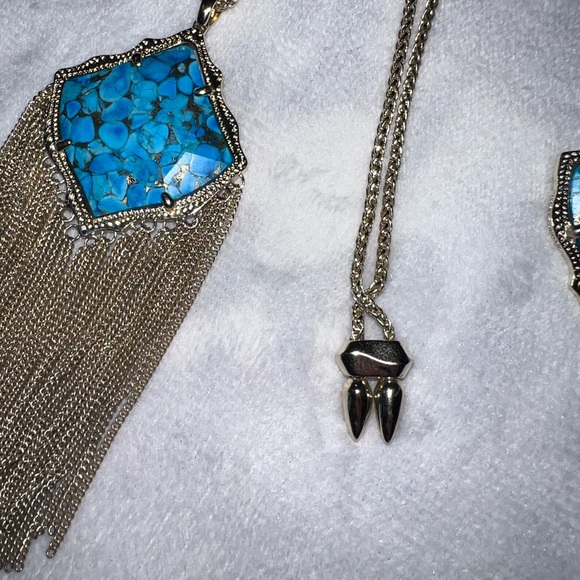 Kendra Scott bronze Veined Turquoise set - Picture 7 of 8